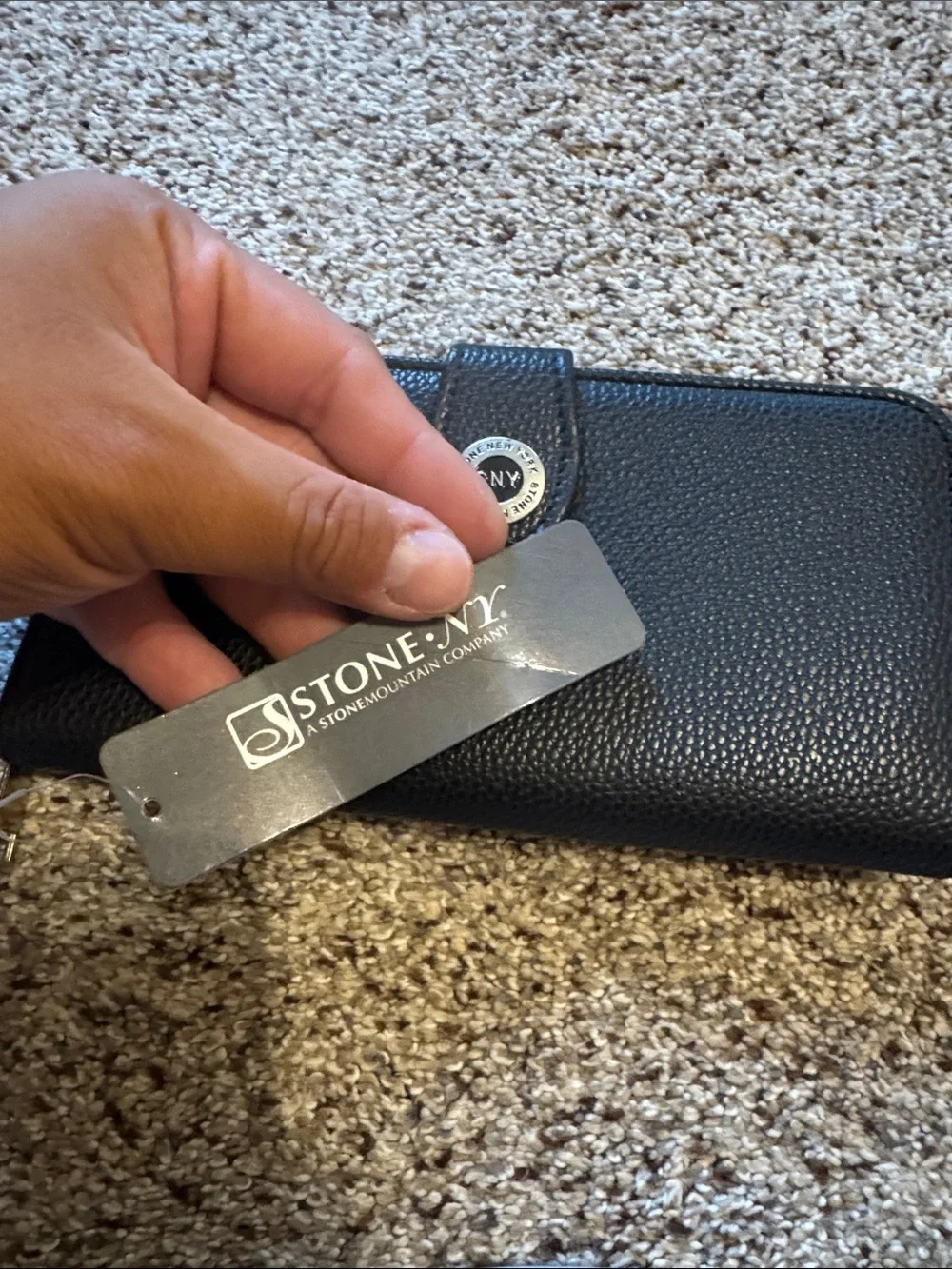 Stone Mountain Women’s Black Pebbled Snap Wallet